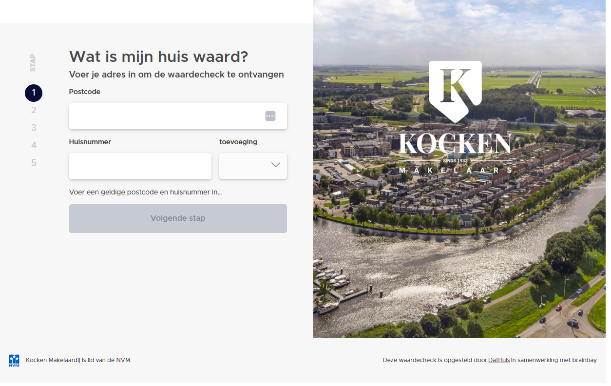 Kocken Makelaars hypotheekadvies en woningwaarde berekenen
